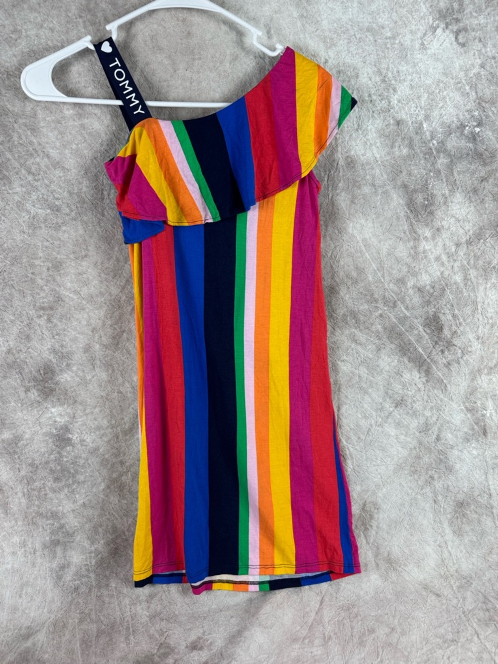 Tommy Hilfiger Multicolor Striped One-Shoulder Tank Top  summer top sleeveless